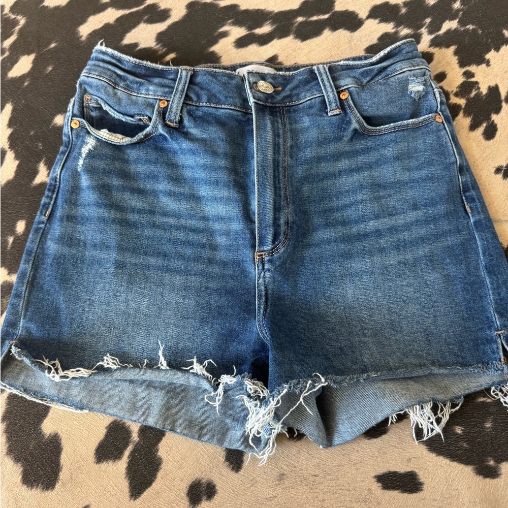 PAIGE Margit Distressed Denim Shorts